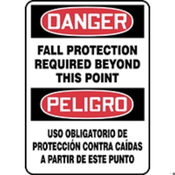 Accuform BILINGUAL OSHA DANGER SAFETY SIGN FALL SBMFPR105VS - main
